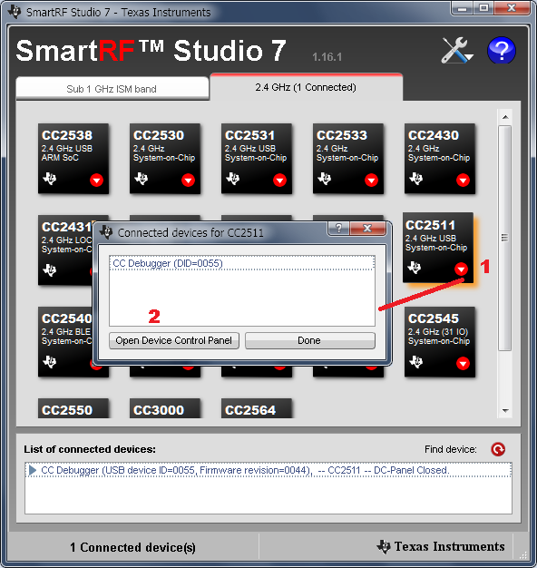 cc2511 SmartRF Studio